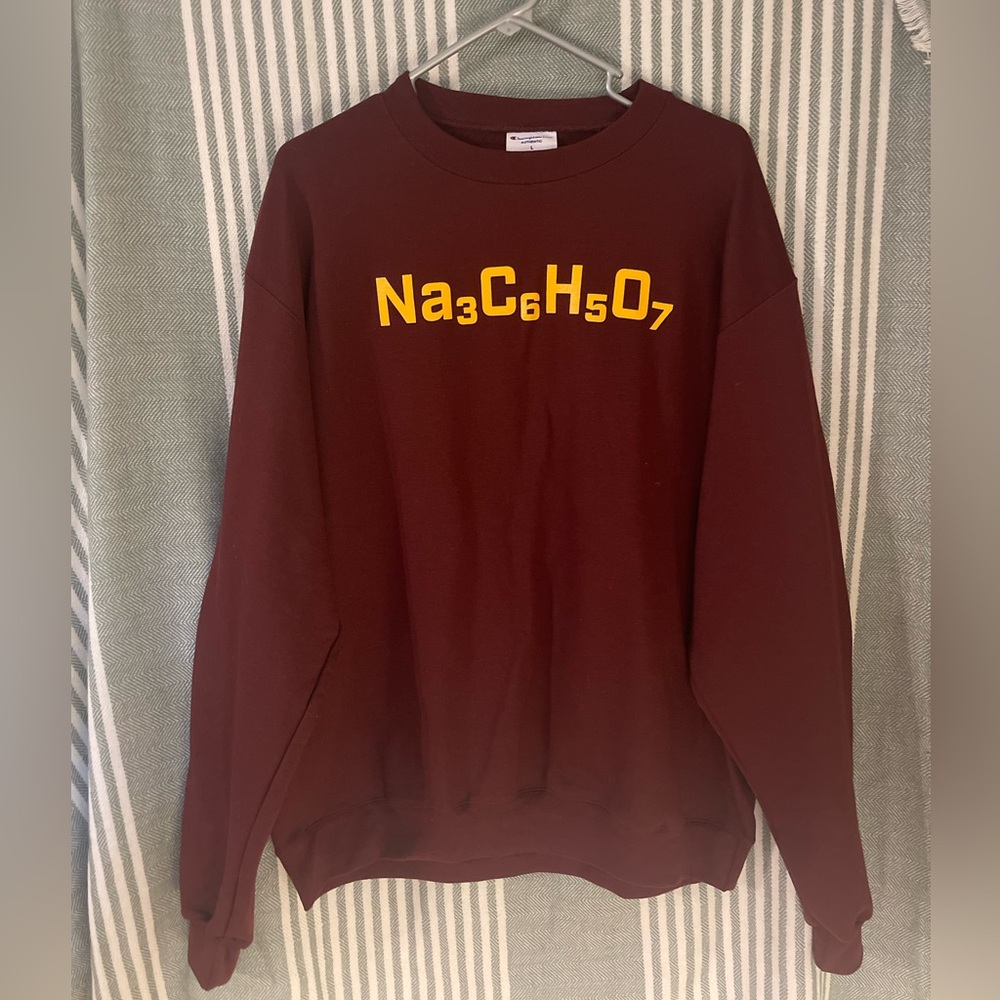Champion NACHO Burgundy‎ Crewneck Sweatshirt Size L